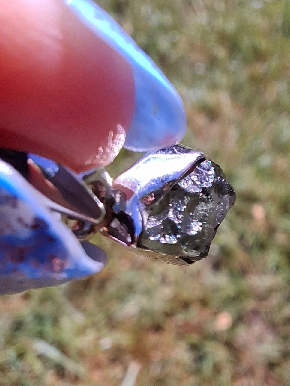Moldavite Pendant, 925 Silver, Tektite (Ref: P72)