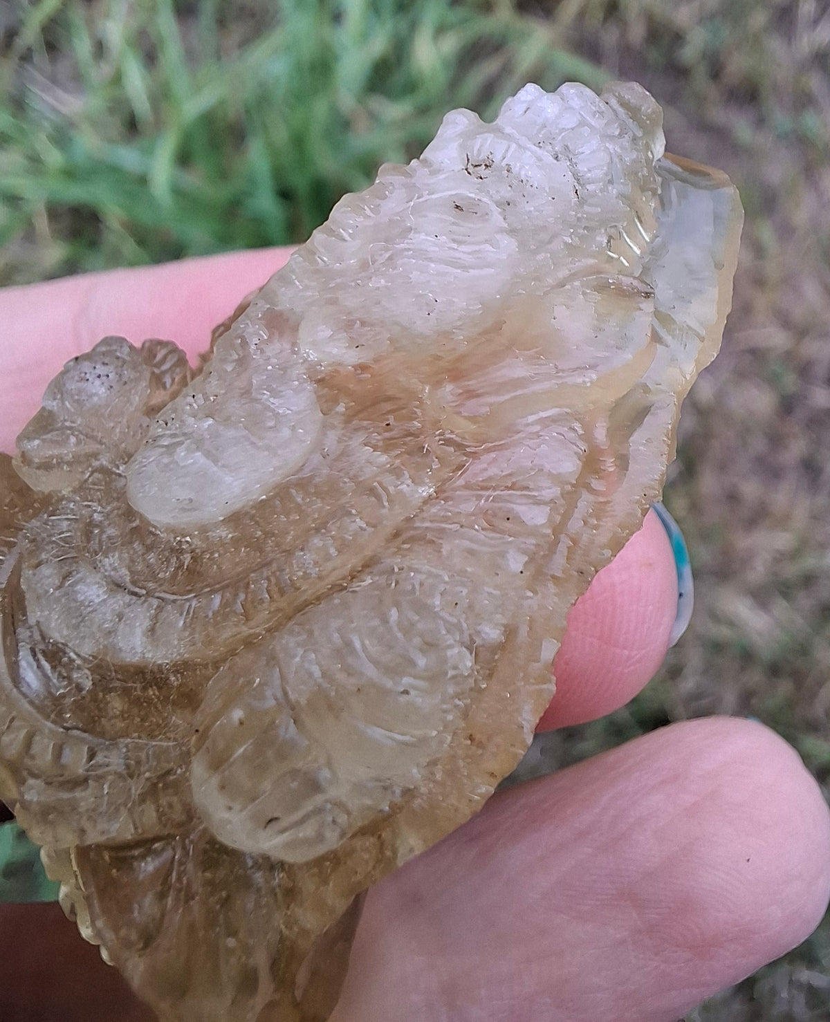 Libyan Desert Glass carving, GANESHA, 26.47g, Tektite (Ref: Ganesha1)