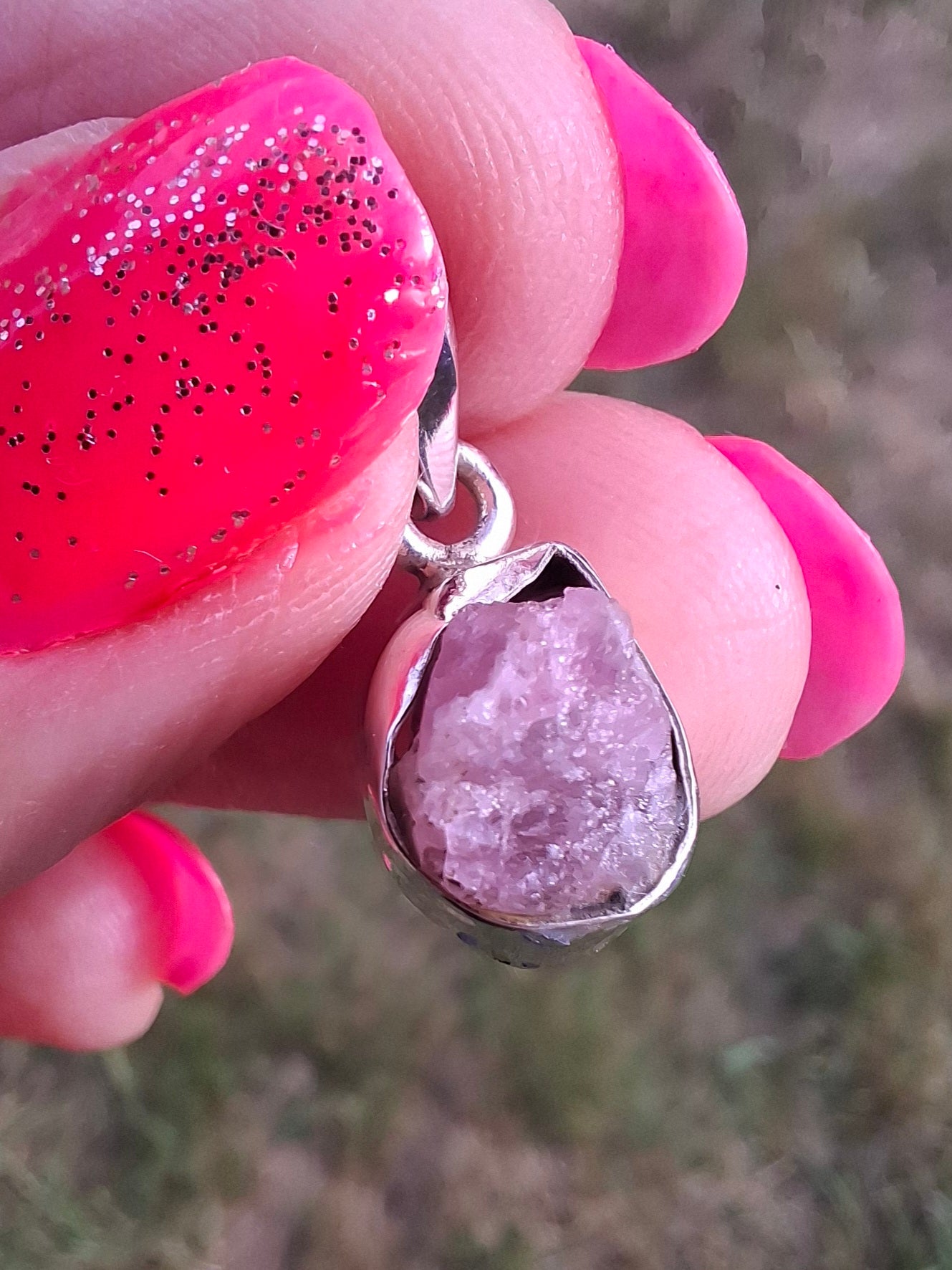 Pink Tourmaline Pendant, 925 Silver, Crystal (Ref: PT85)