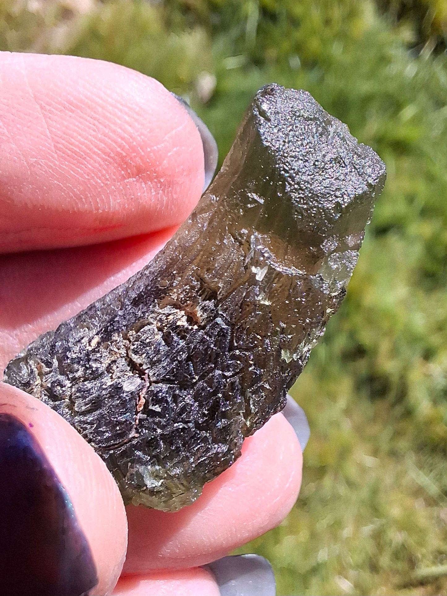 Moldavite Piece, NESMEN, 8.04g, Tektite (Ref: 1377)