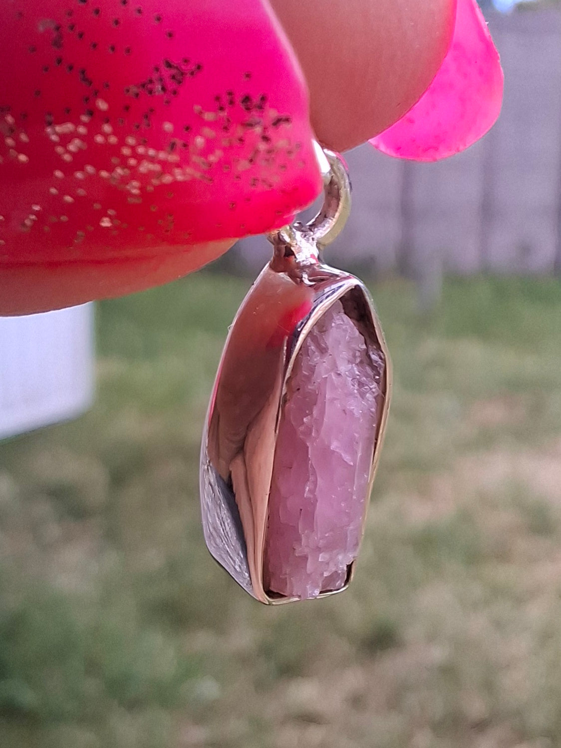 Pink Tourmaline Pendant, 925 Silver, Crystal (Ref: PT54)