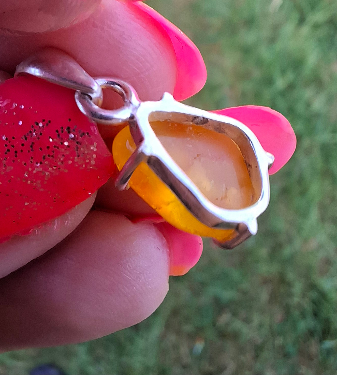 Baltic Amber Pendant, 925 Silver, Fossil (Ref: AP28)