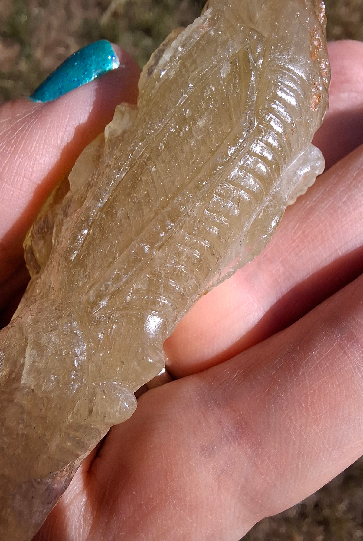 Libyan Desert Glass DRAGON HEAD carving, 48.11g, Tektite (Ref: Dragon4)
