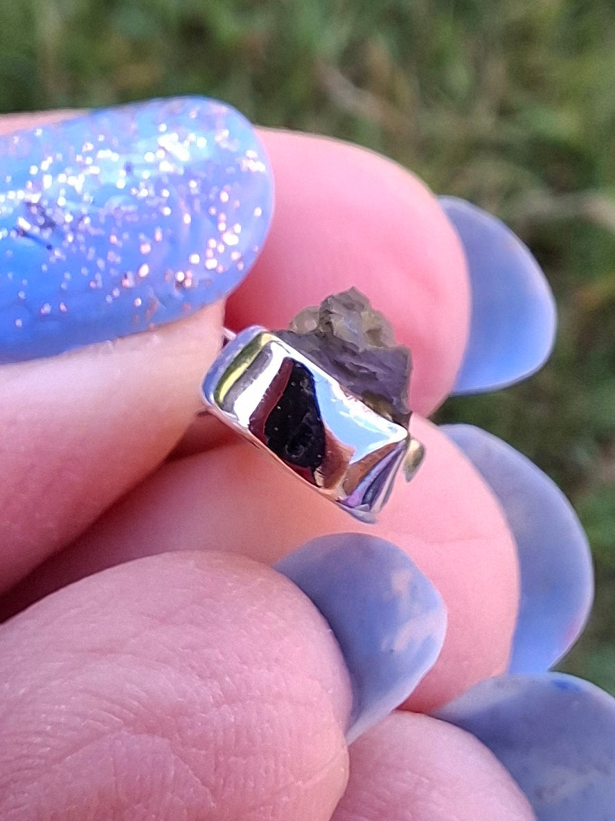 Moldavite Pendant, 925 Silver, Tektite (Ref: P92)