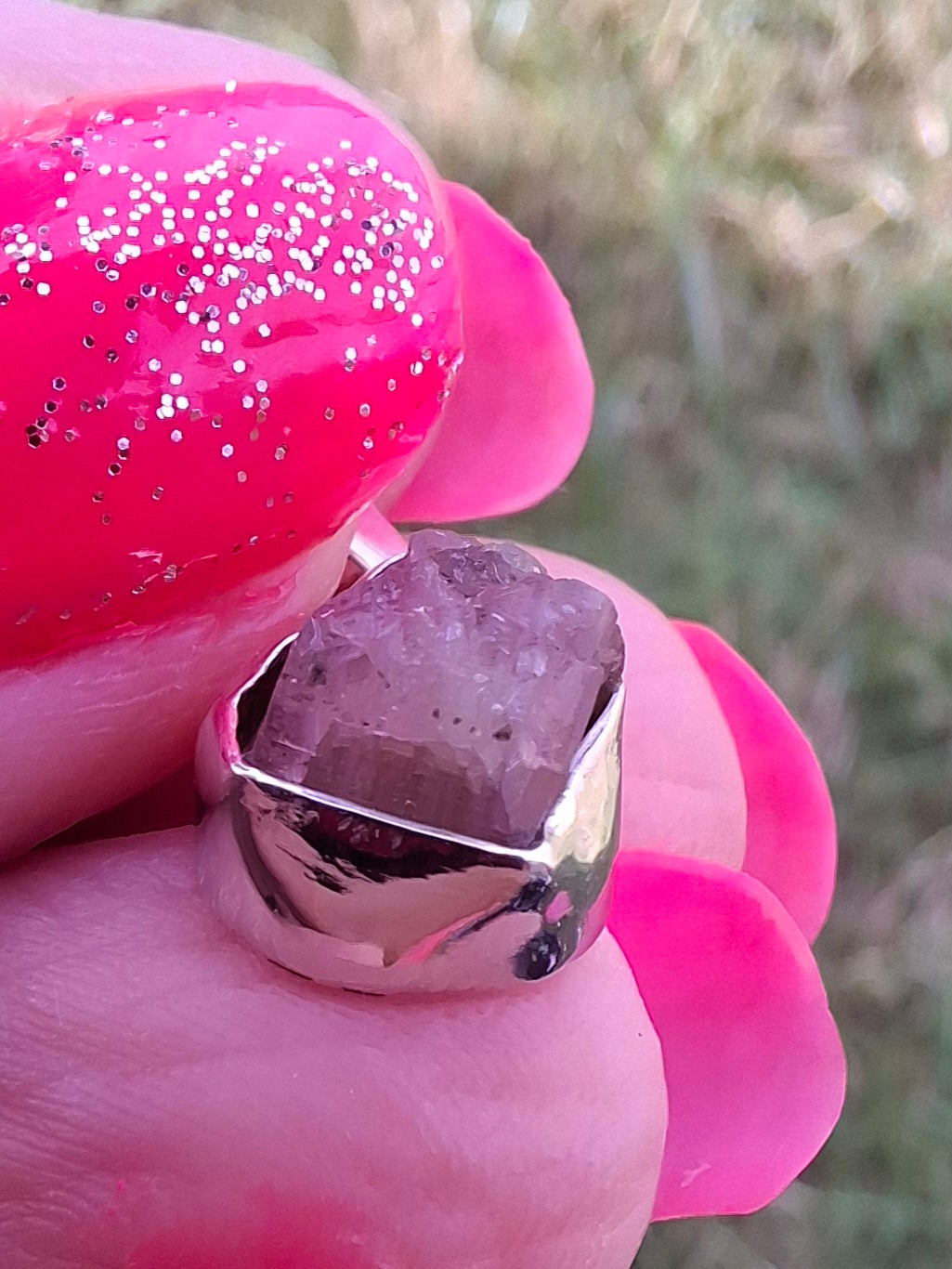 Pink Tourmaline Pendant, 925 Silver, Crystal (Ref: PT72)