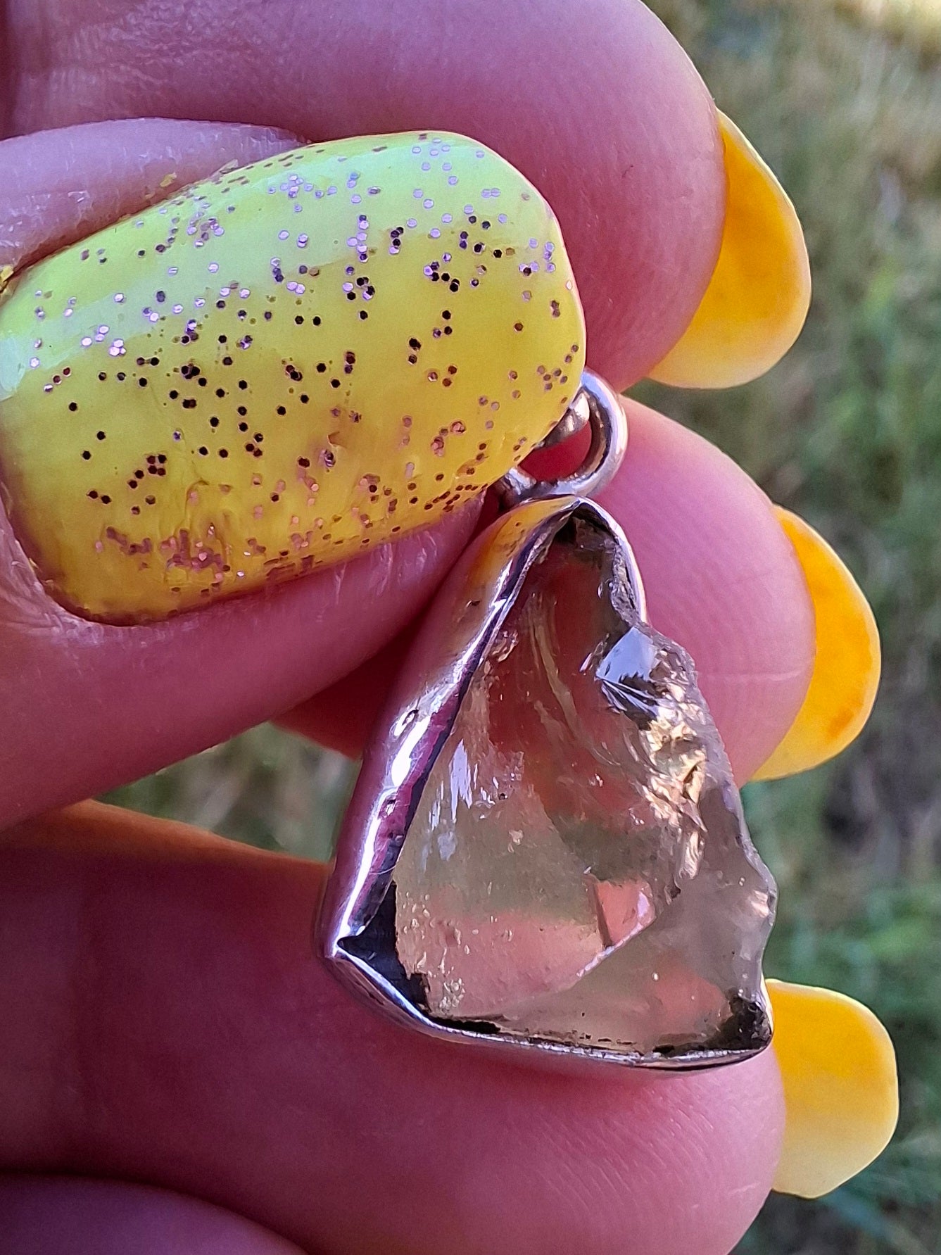Libyan Desert Glass Pendant, 925 Silver, Tektite (Ref: LP101)