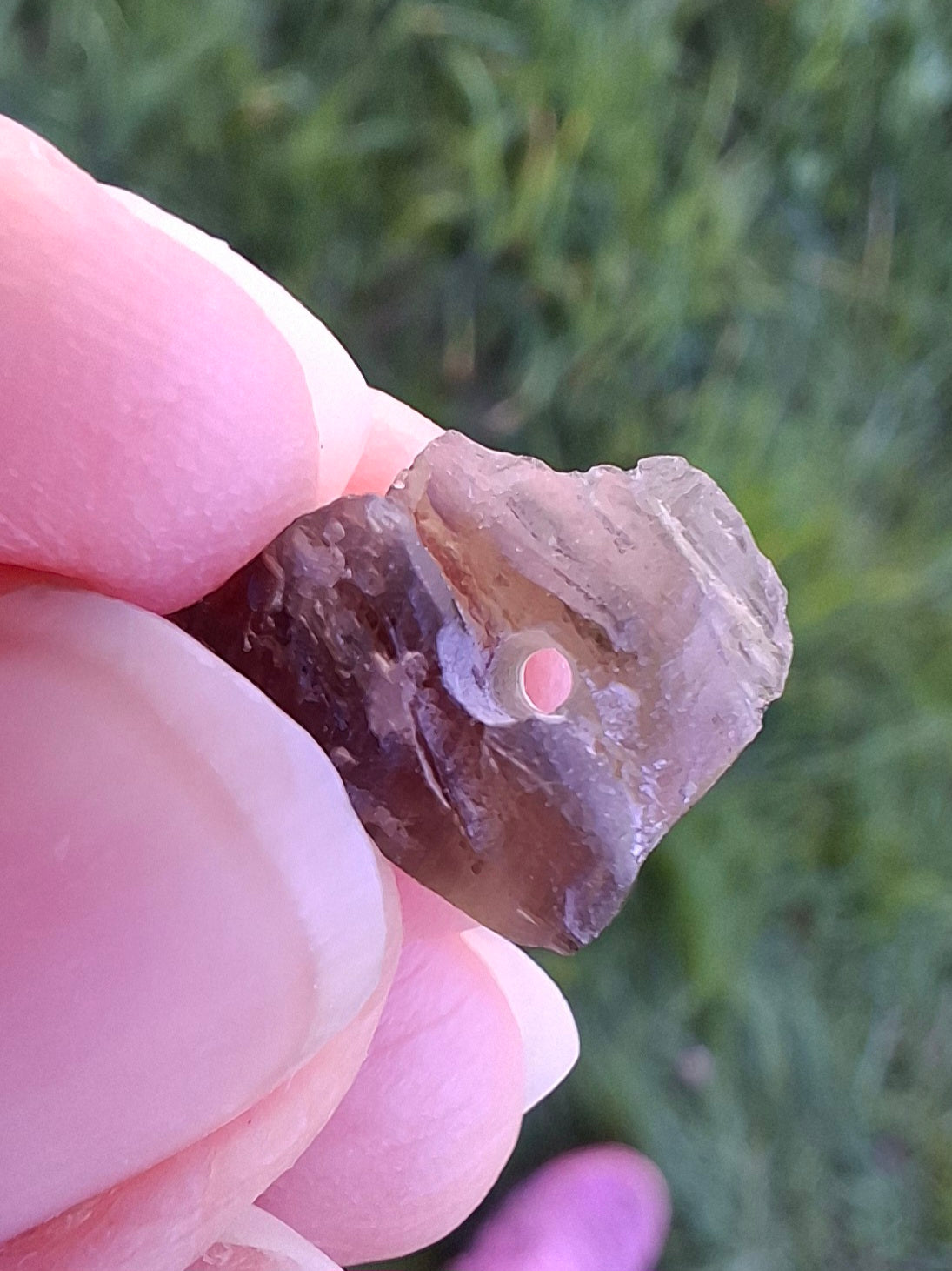 DRILLED, Moldavite Piece, 0.80g, Tektite (Ref: D24)