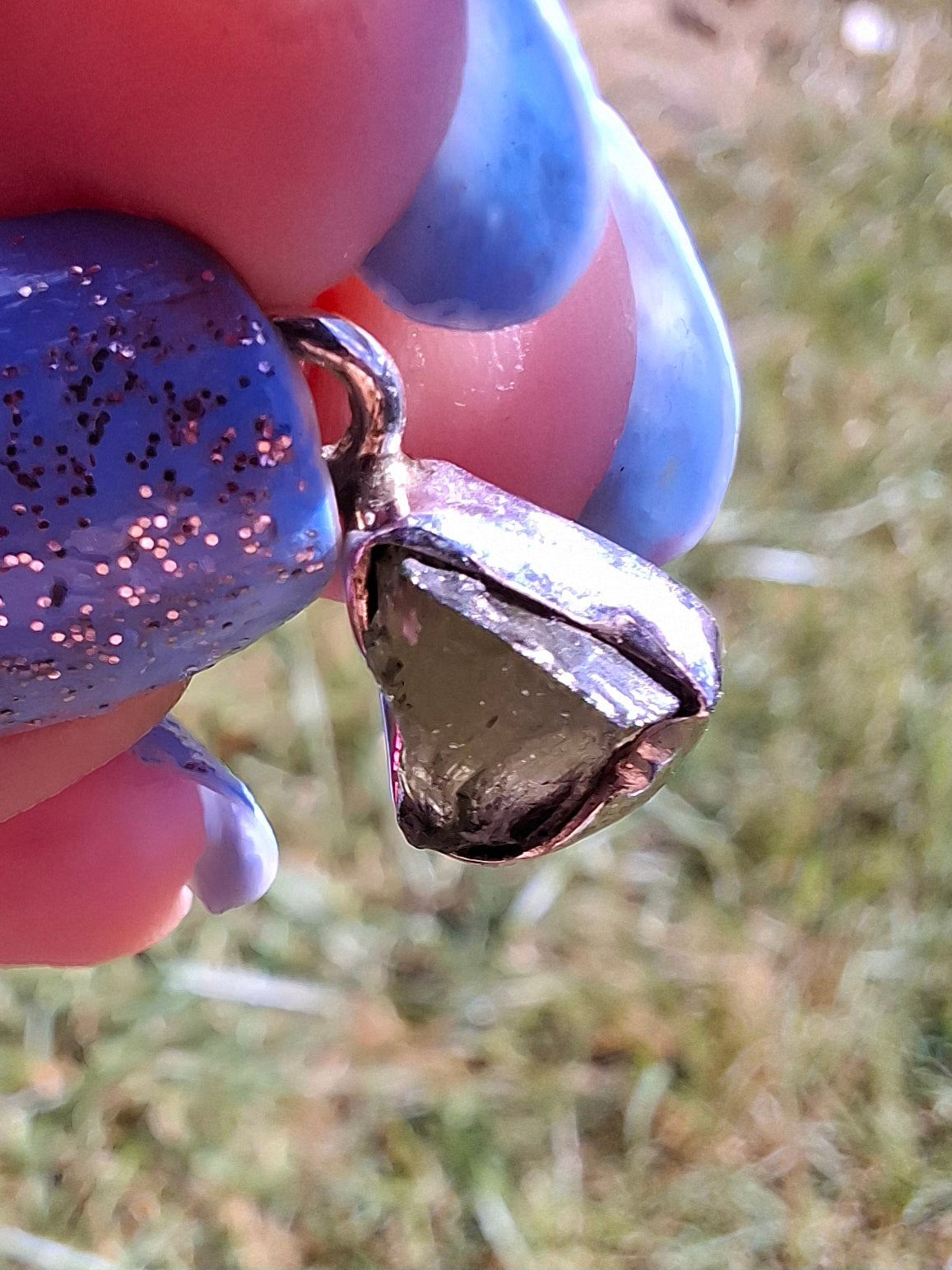 Moldavite Pendant, 925 Silver, Tektite (Ref: P68)