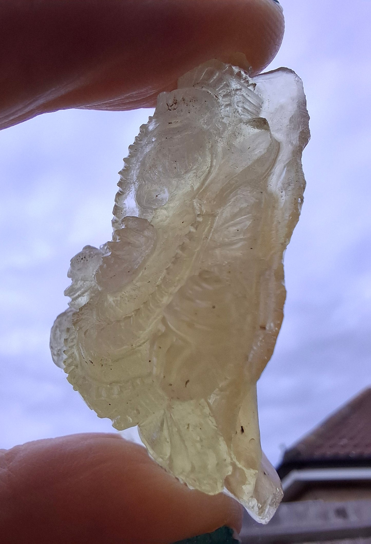 Libyan Desert Glass carving, GANESHA, 26.47g, Tektite (Ref: Ganesha1)