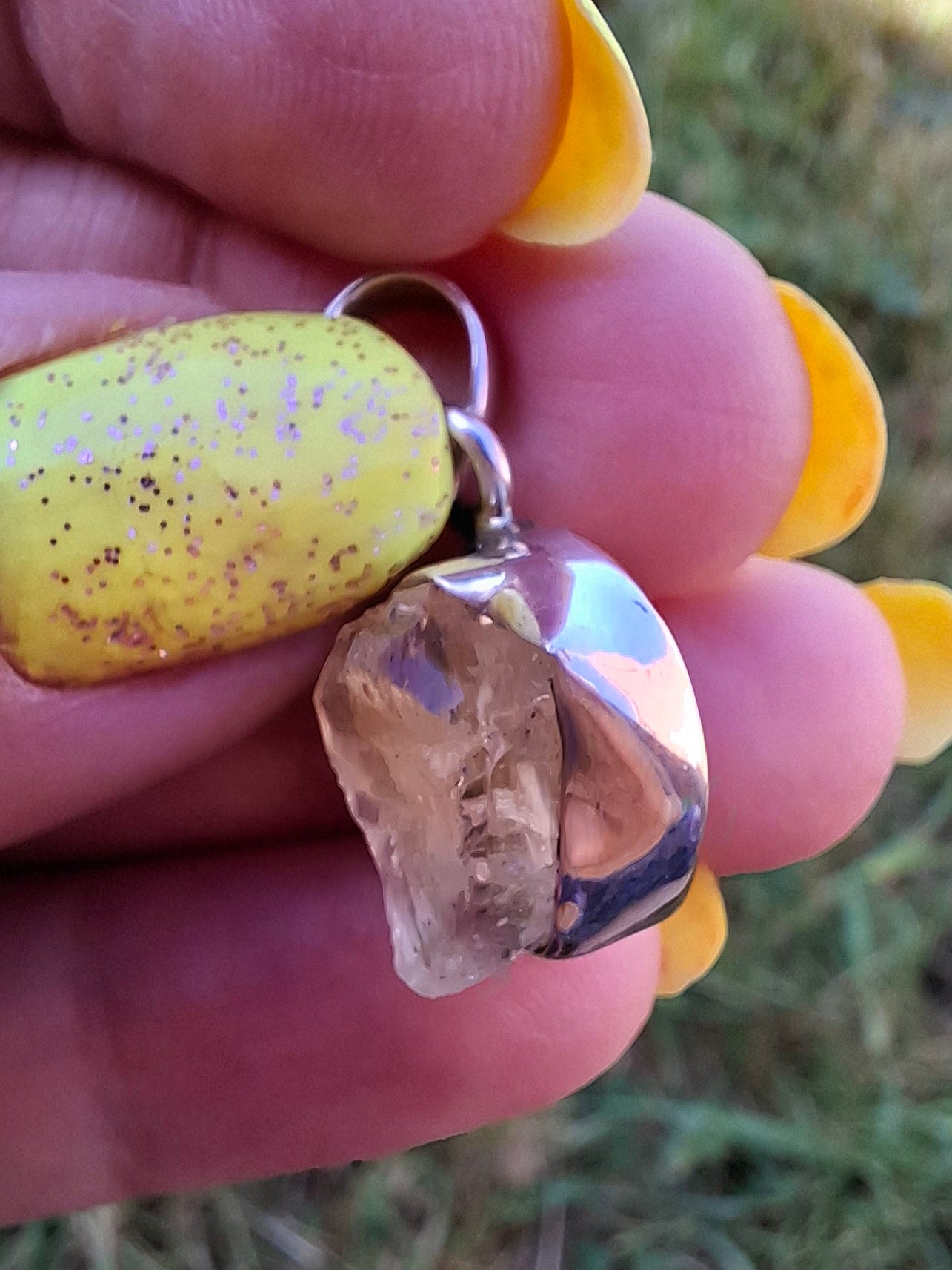Libyan Desert Glass Pendant, 925 Silver, Tektite (Ref: LP107)
