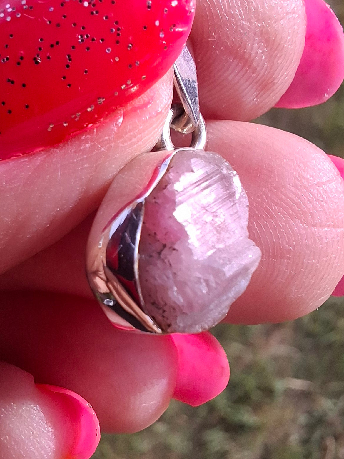 Pink Tourmaline Pendant, 925 Silver, Crystal (Ref: PT71)