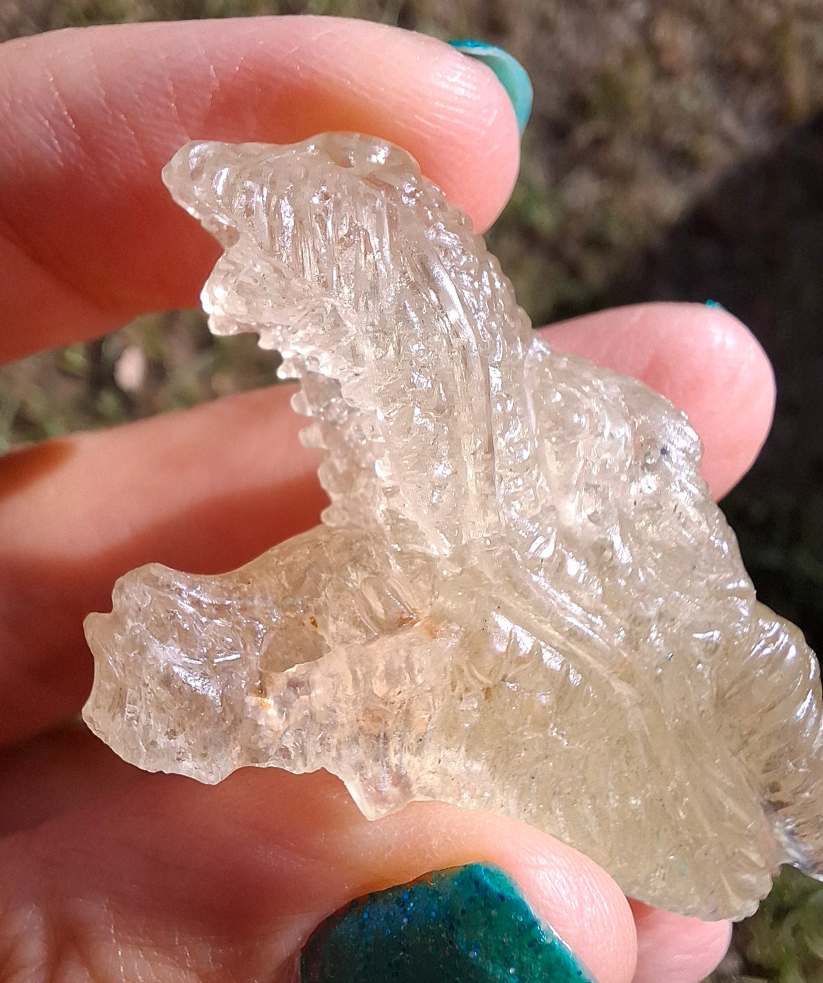 Libyan Desert Glass DRAGON HEAD carving, 22.42g, Tektite (Ref: Dragon 2)