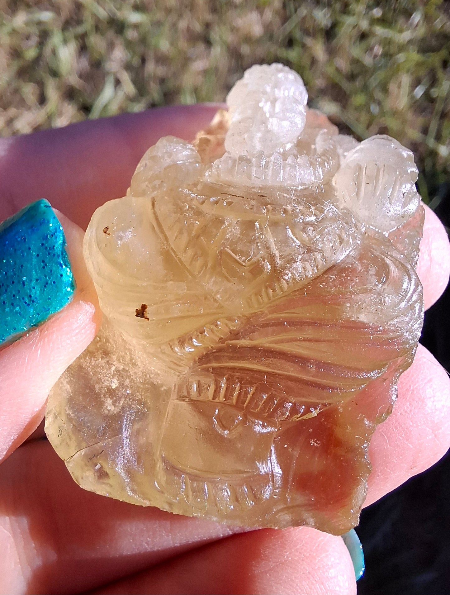 Libyan Desert Glass carving, GANESHA, 26.47g, Tektite (Ref: Ganesha1)