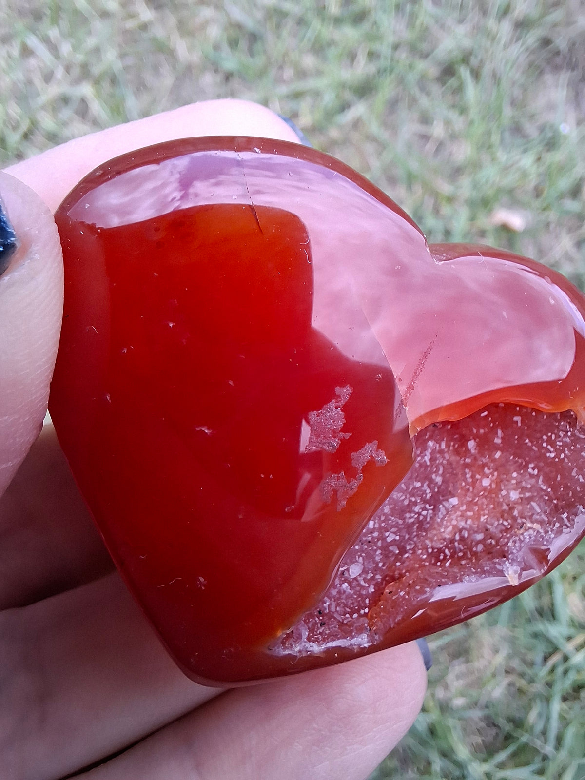 Druzy Carnelian Heart, Crystal (Ref:DCH2)