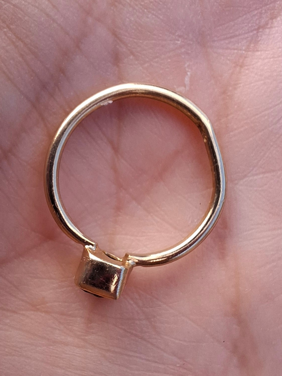 Moldavite Ring, 14K GOLD Plated, size small i, Tektite (Ref: R333)