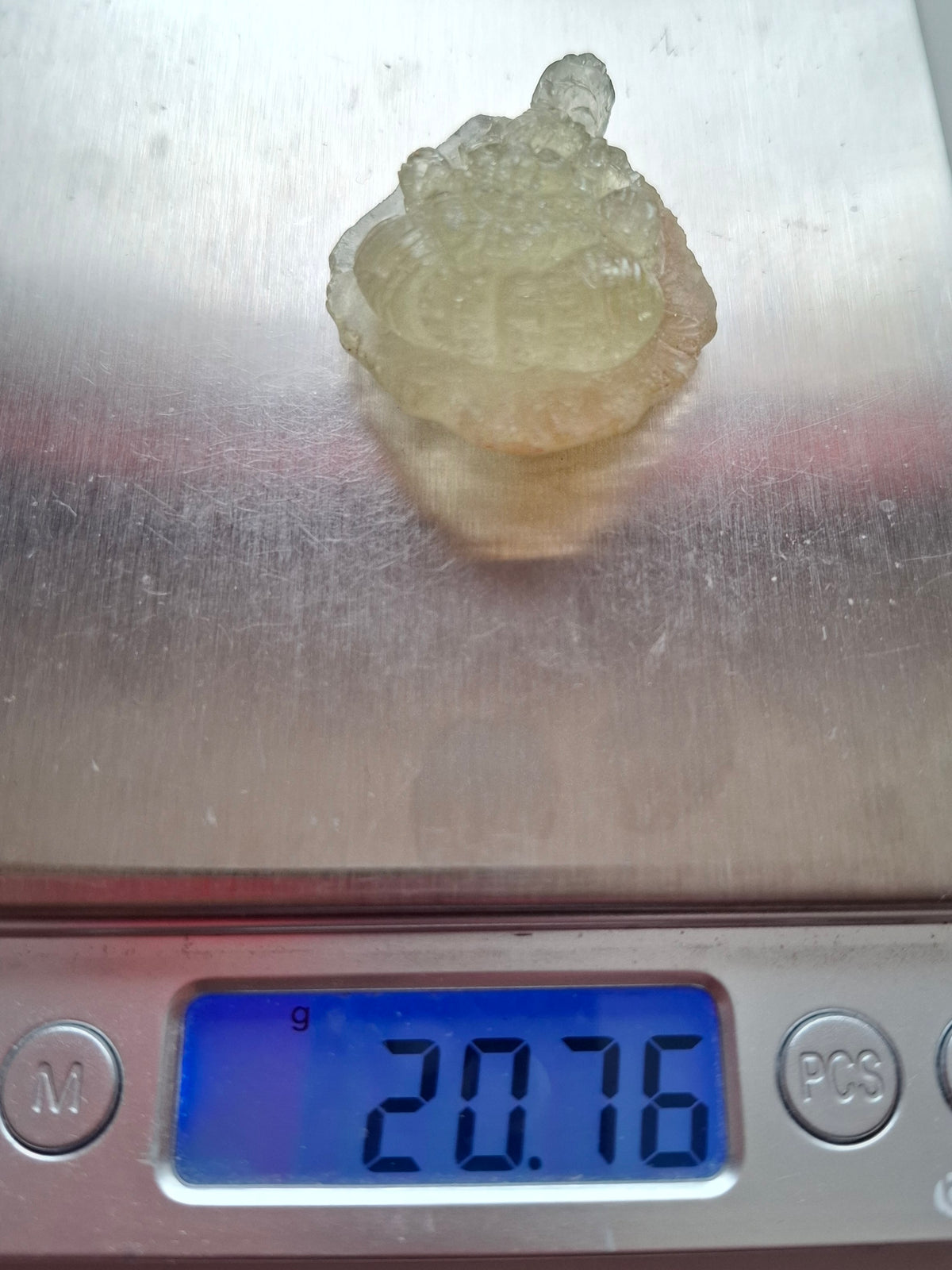 Libyan Desert Glass GANESHA carving, 20.76g, Tektite (Ref: Ganesha4)