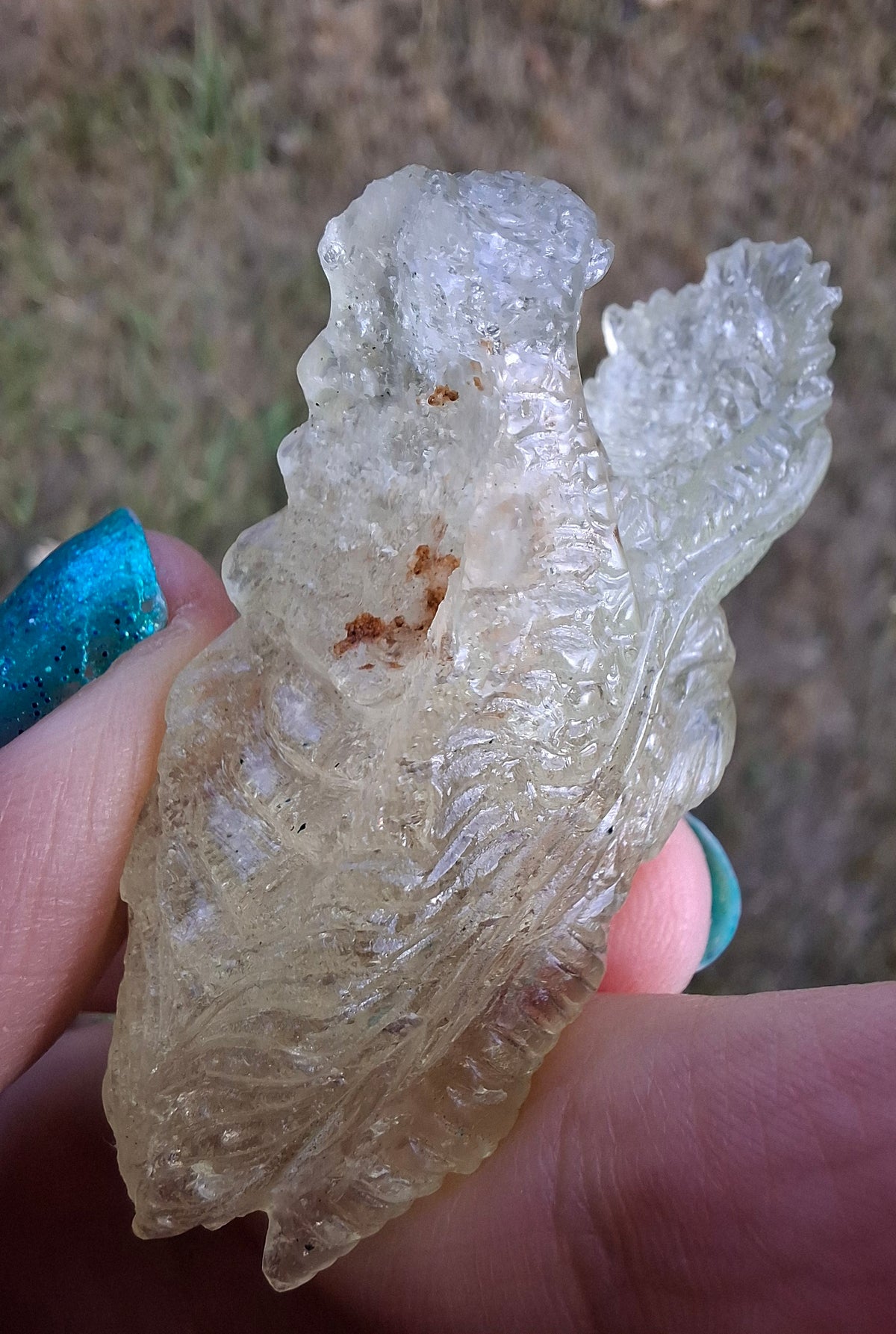 Libyan Desert Glass DRAGON HEAD carving, 22.42g, Tektite (Ref: Dragon 2)