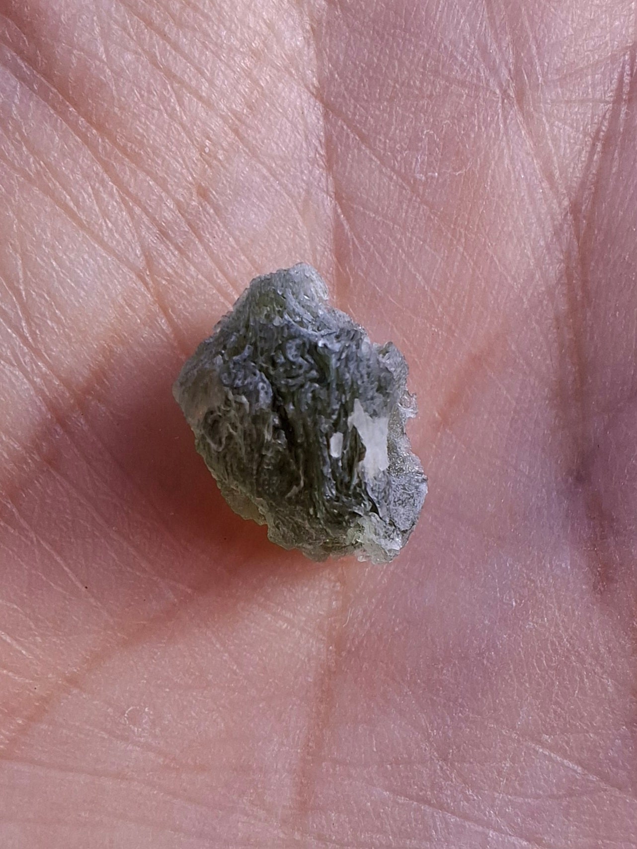 Moldavite Piece, SNOWFLAKE, FROSTED, BRUSNA, Tektite (Ref: 1492)