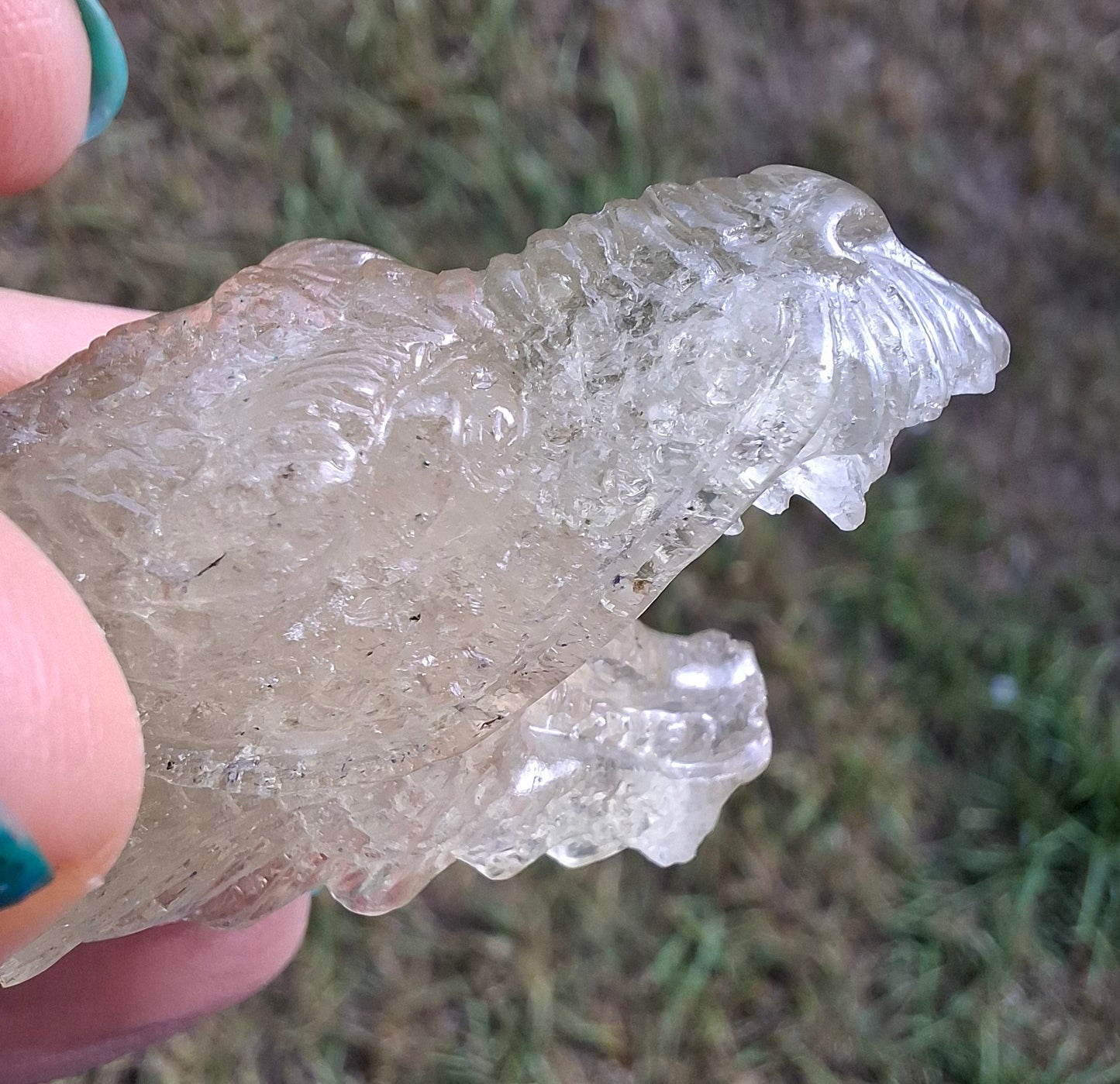 Libyan Desert Glass DRAGON HEAD carving, 22.42g, Tektite (Ref: Dragon 2)