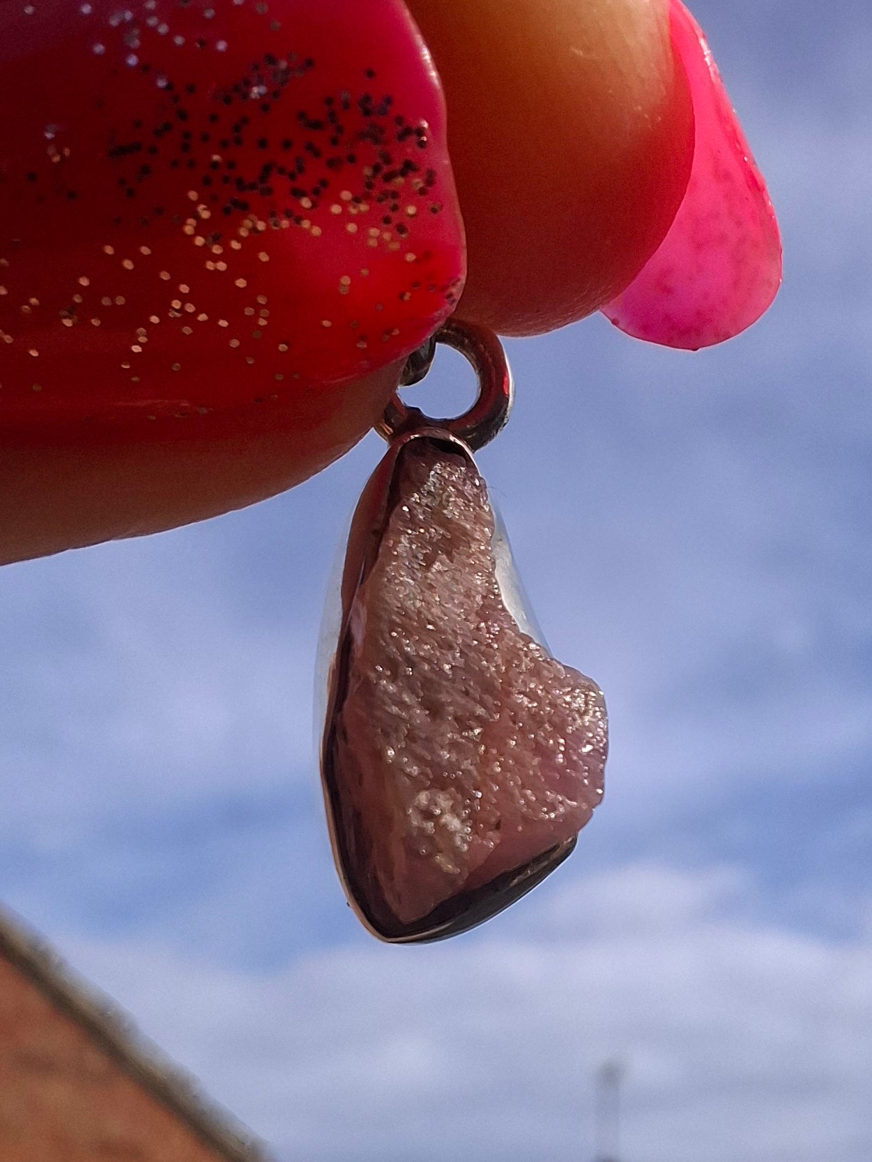 Pink Tourmaline Pendant, 925 Silver, Crystal (Ref: PT95)