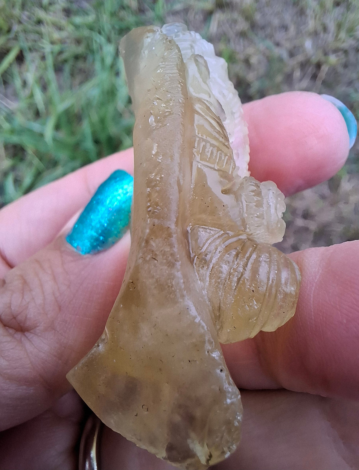 Libyan Desert Glass carving, GANESHA, 26.47g, Tektite (Ref: Ganesha1)
