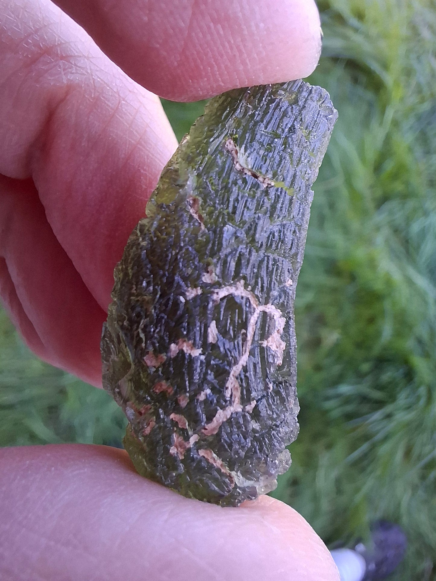 Moldavite Piece, NESMEN, 8.04g, Tektite (Ref: 1377)