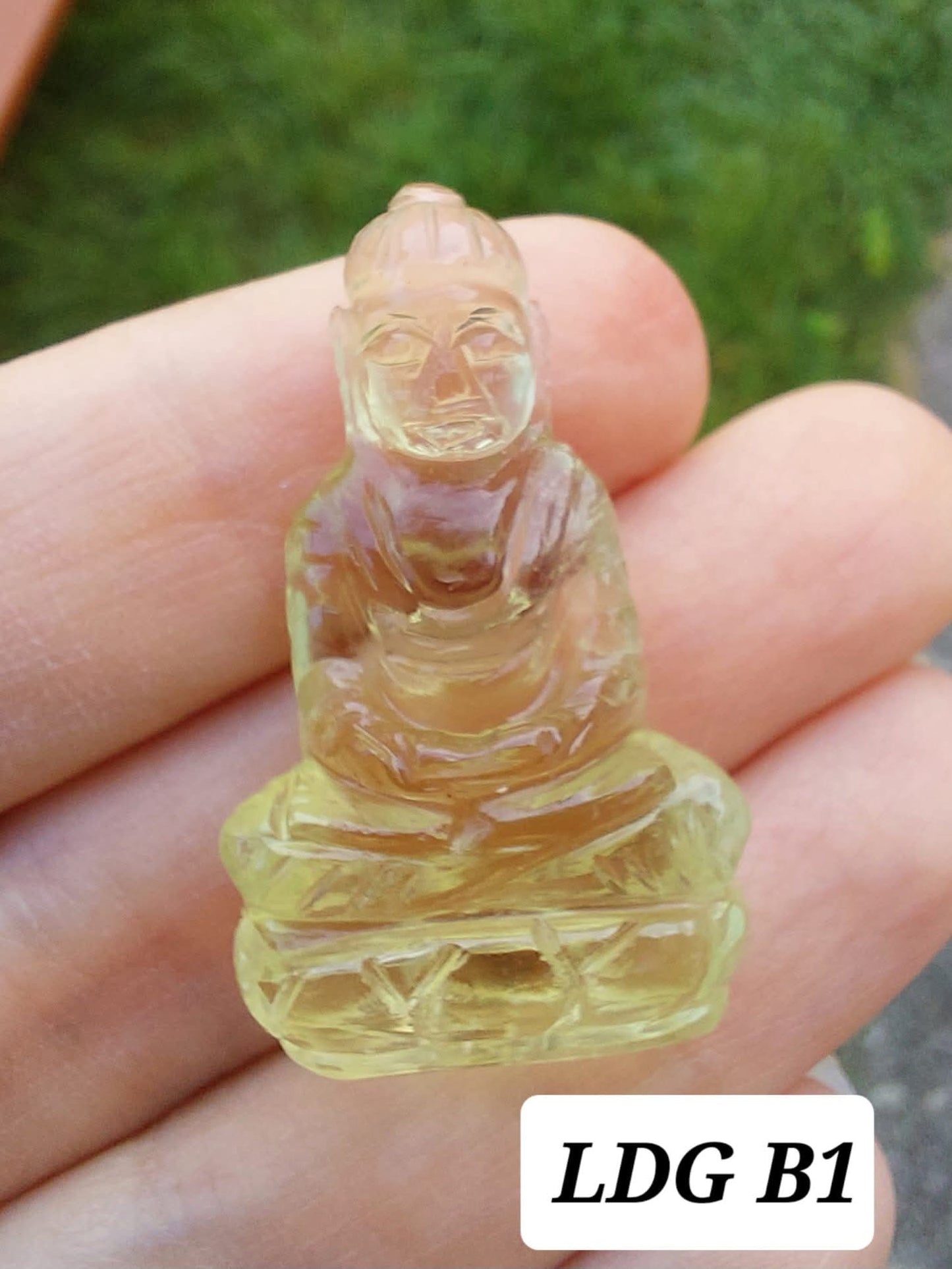 Libyan Desert Glass BUDDHA carving, 7.26g, Tektite (Ref: LDG B1)