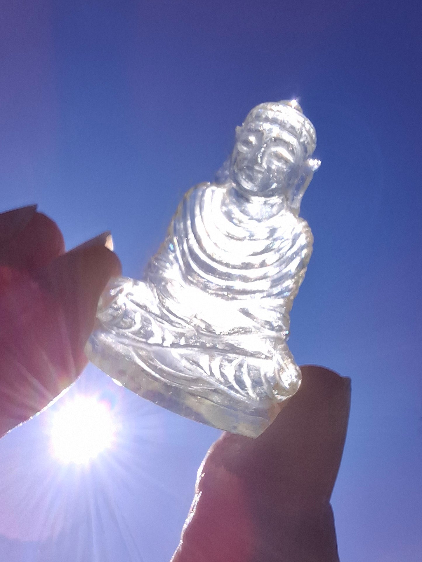 Libyan Desert Glass BUDDHA Carving, 7.56g, Tektite (Ref: LDG B0)