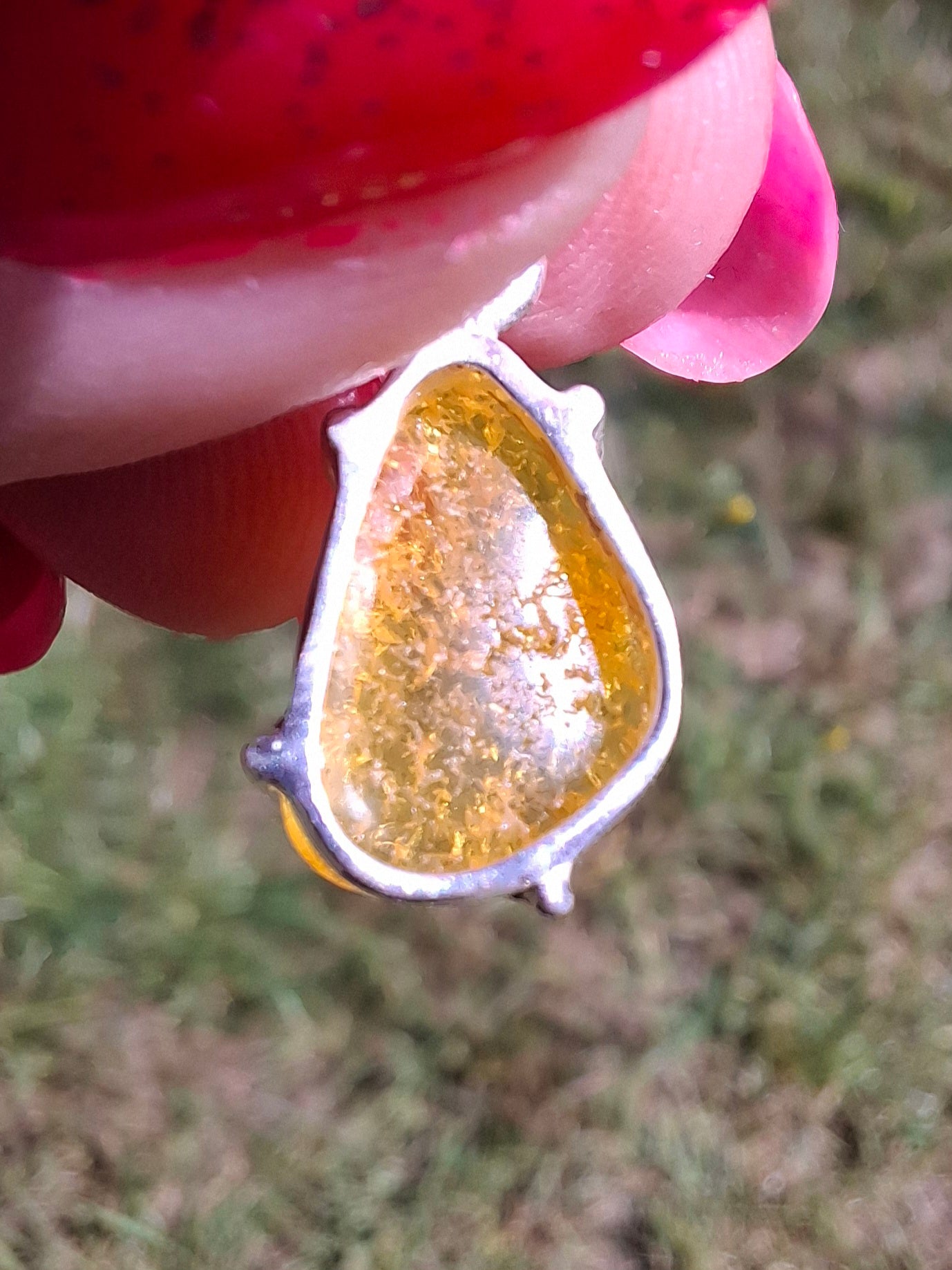 Baltic Amber Pendant, 925 Silver, Fossil (Ref: AP22)