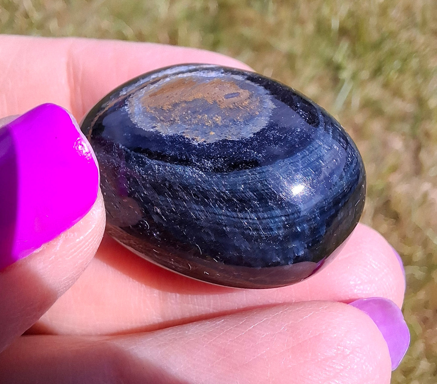 Blue Tigers Eye, Tumble Stone, Crystal (Ref: T21)