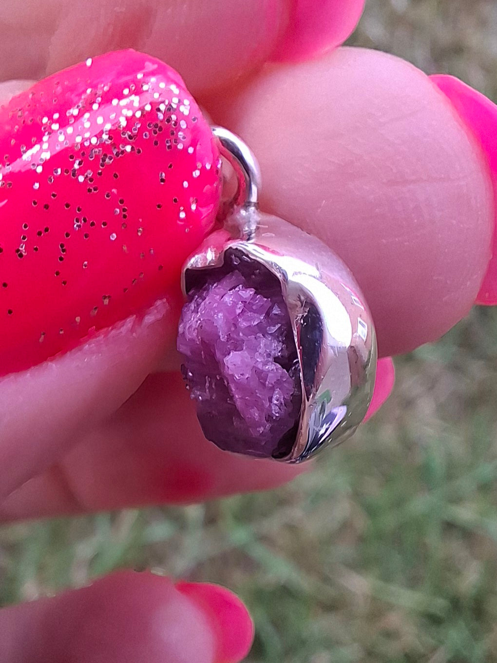 Pink Tourmaline Pendant, 925 Silver, Crystal (Ref: PT18)