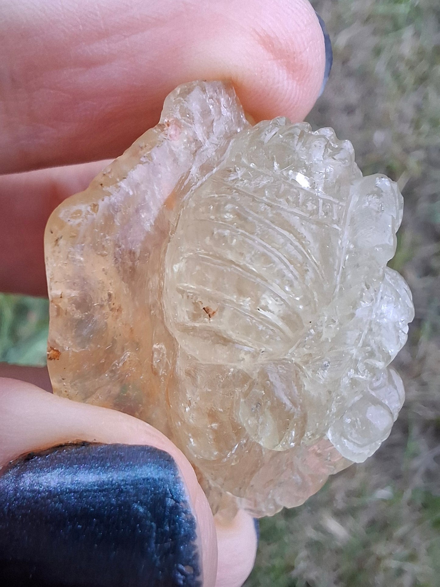 Libyan Desert Glass GANESHA carving, 18.39g, Tektite (Ref: Ganesha3)
