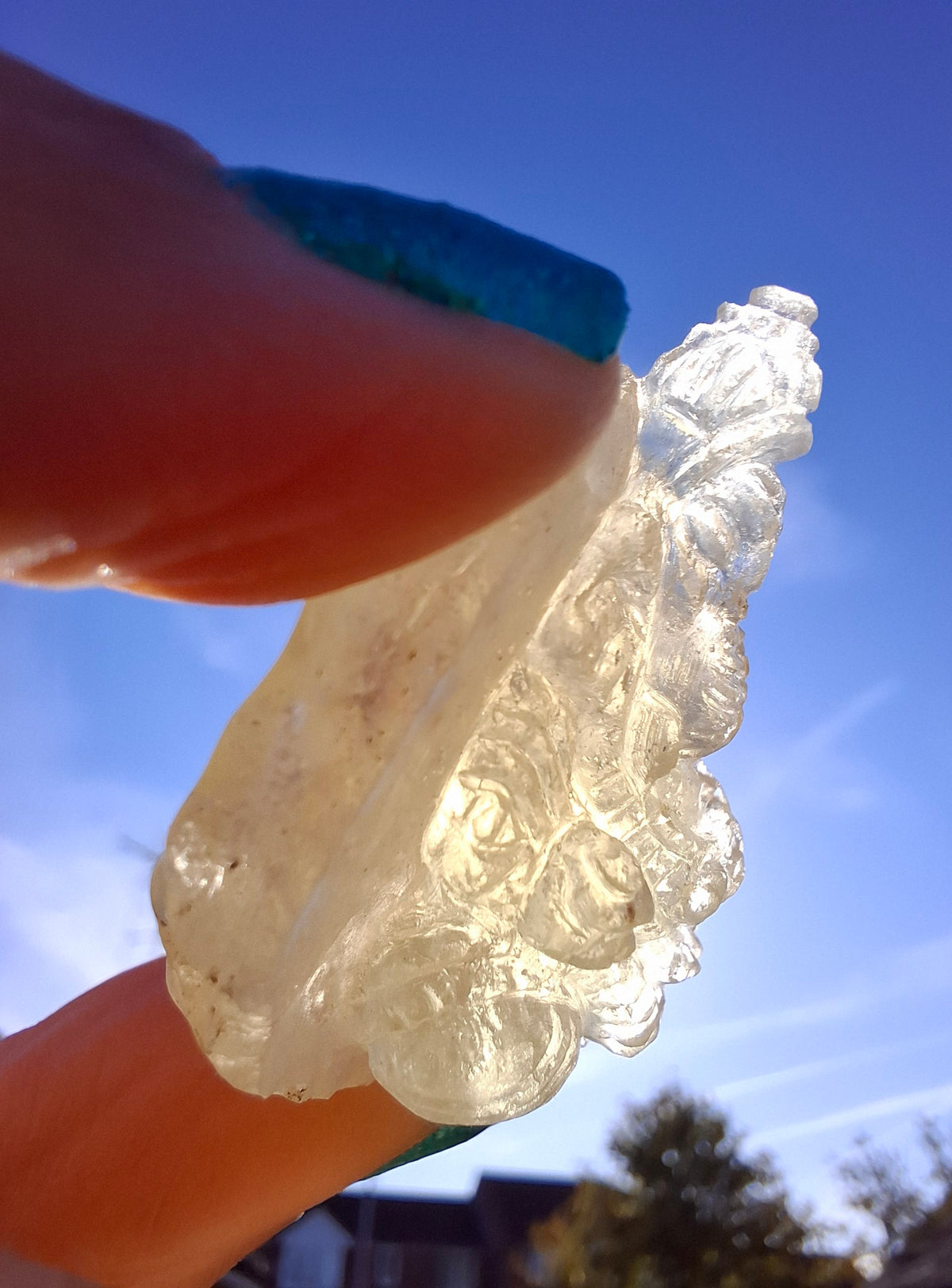 Libyan Desert Glass GANESHA carving, 20.76g, Tektite (Ref: Ganesha4)