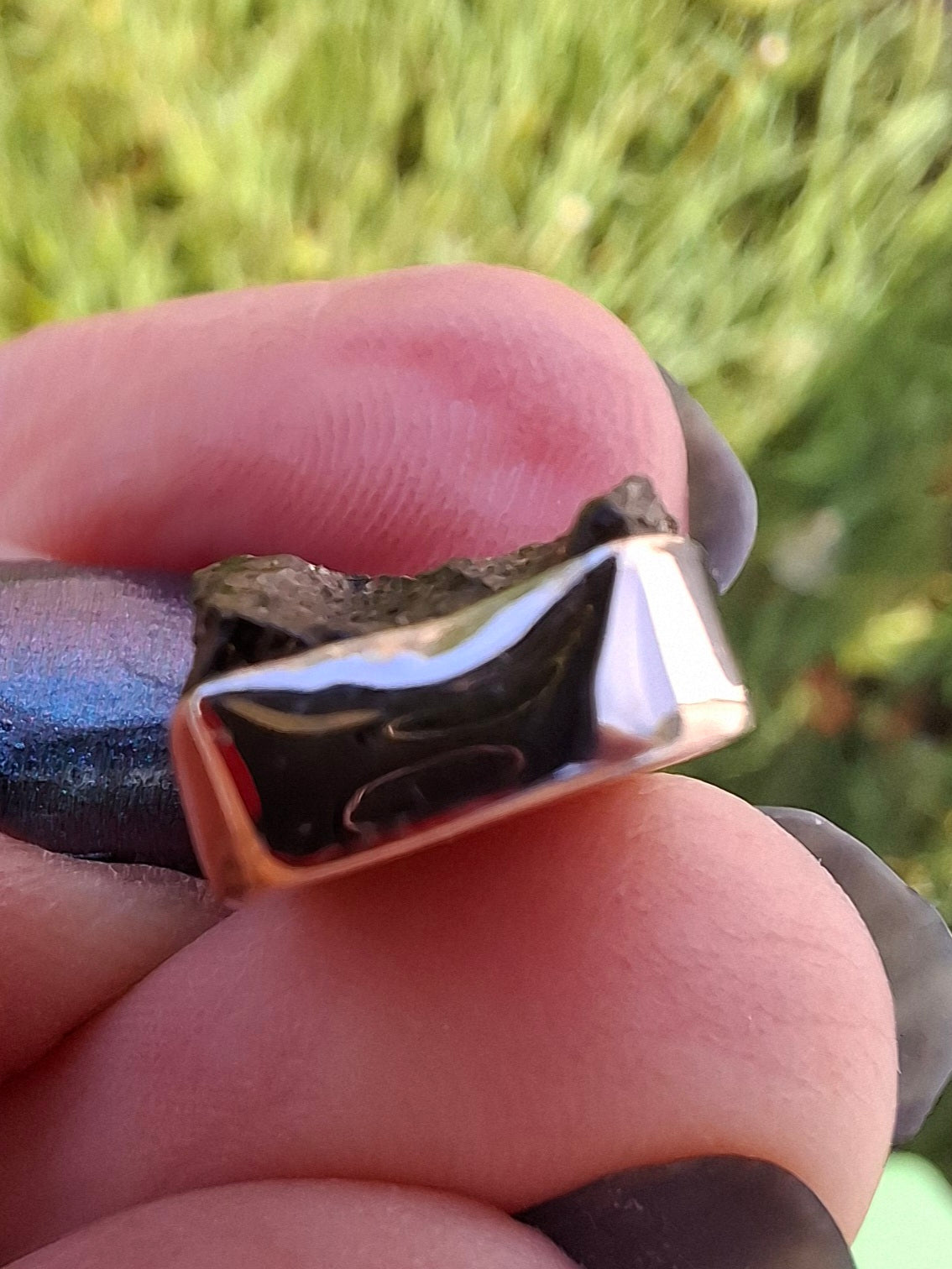 Moldavite Pendant, 925 Silver, Tektite (Ref: P15)