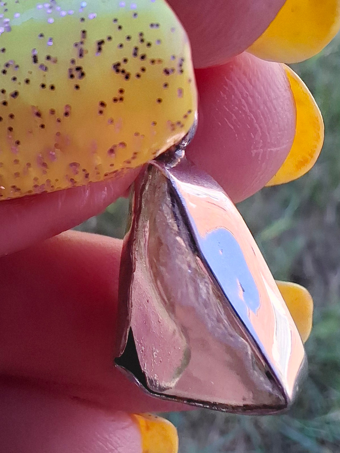 Libyan Desert Glass Pendant, 925 Silver, Tektite (Ref: LP101)