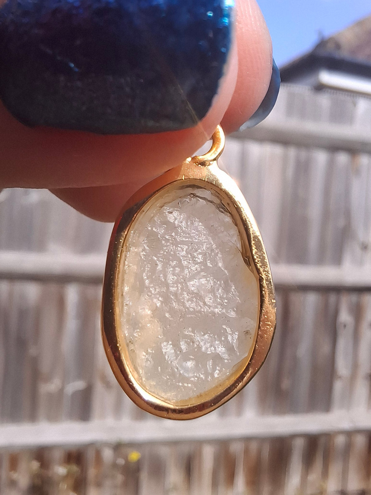 Libyan Desert Glass Pendant, 14K GOLD Plated, Tektite (Ref: LP124)