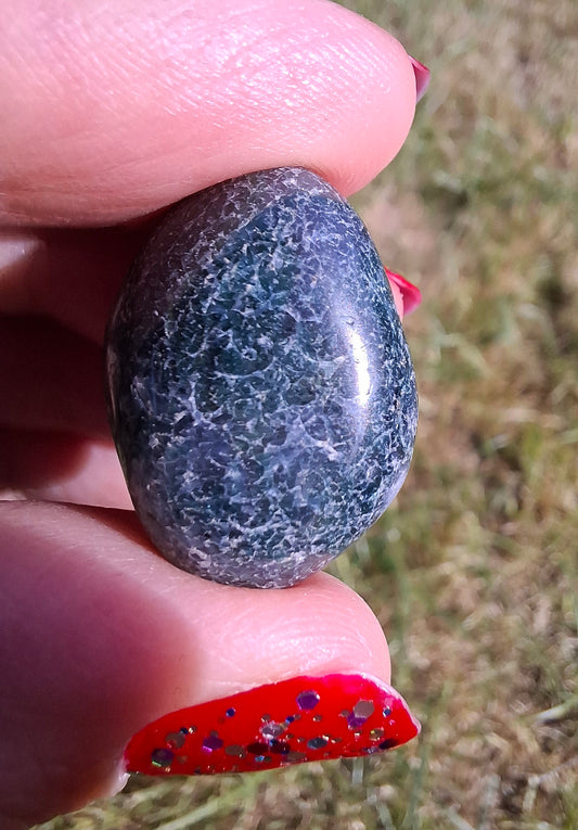 Green Moss Agate, Tumble Stone, Crystal (Ref: T171)