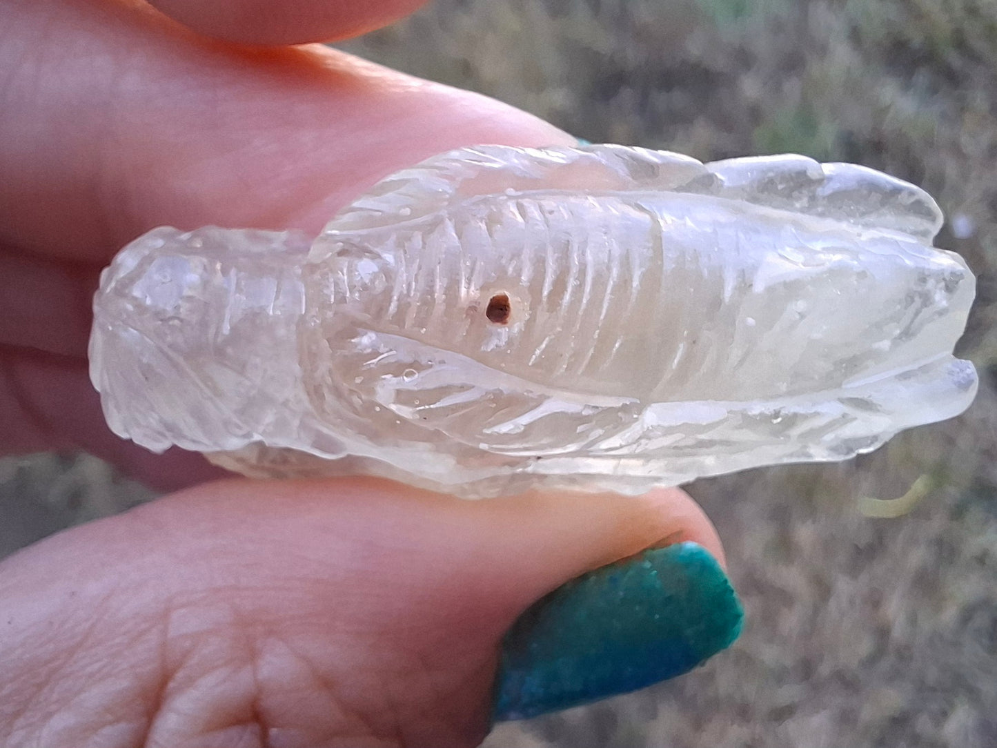 Libyan Desert Glass DRAGON HEAD carving, 9.66g, Tektite (Ref: Dragon 3)