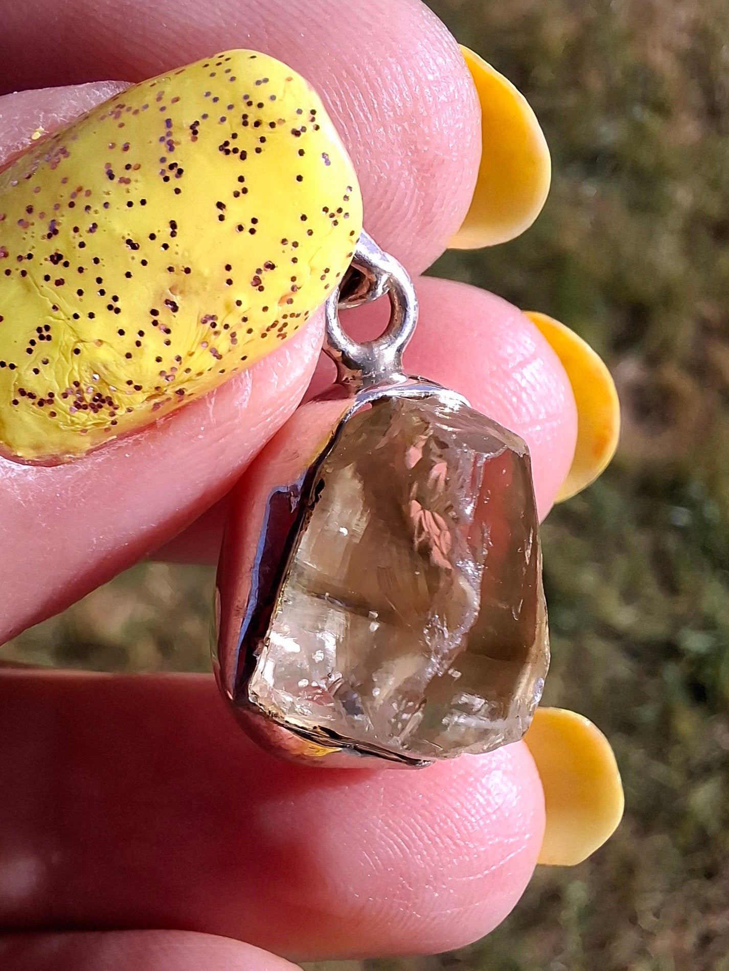 Libyan Desert Glass Pendant, 925 Silver, Tektite (Ref: LP105)