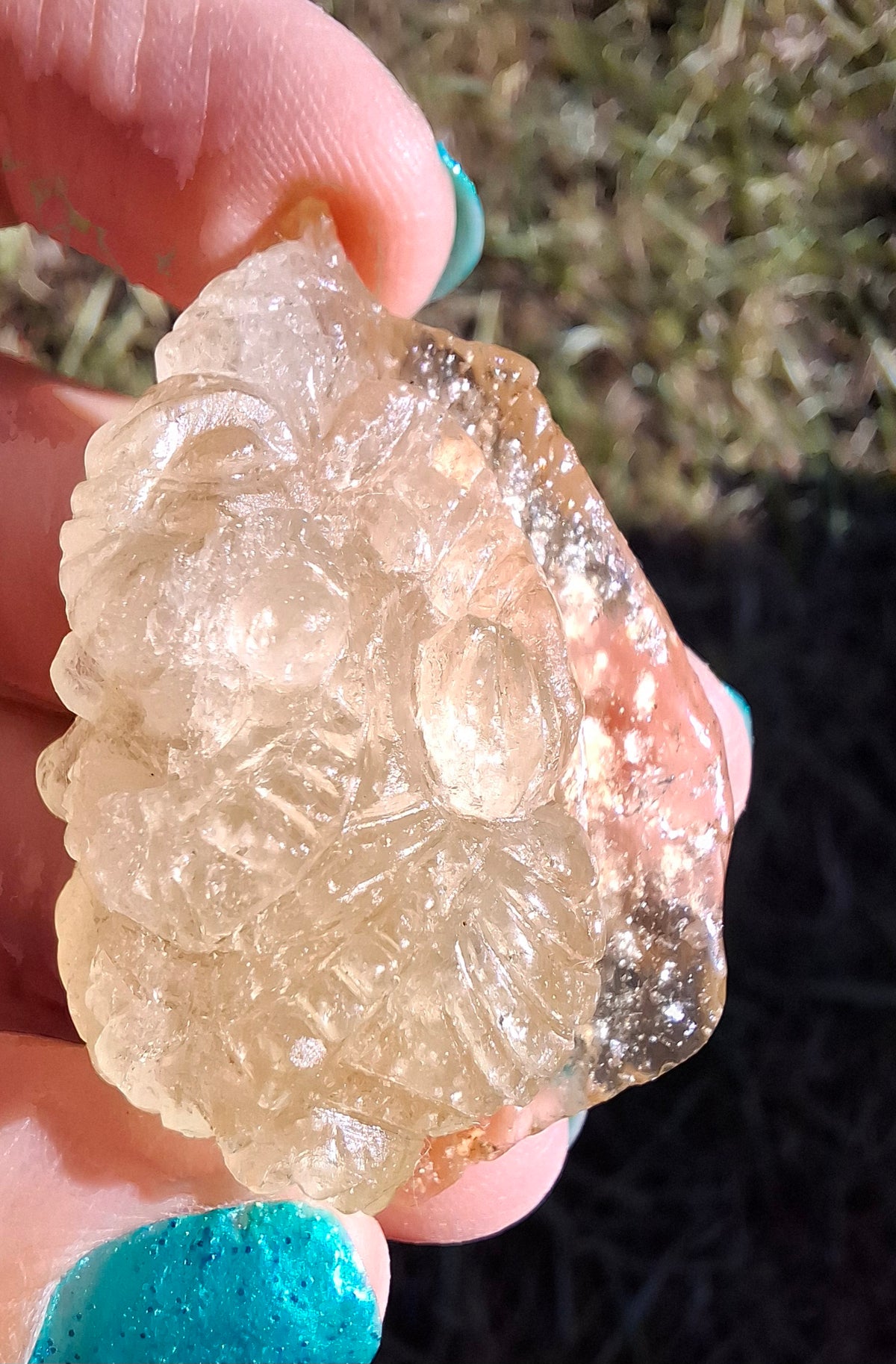 Libyan Desert Glass GANESHA carving, 18.39g, Tektite (Ref: Ganesha3)