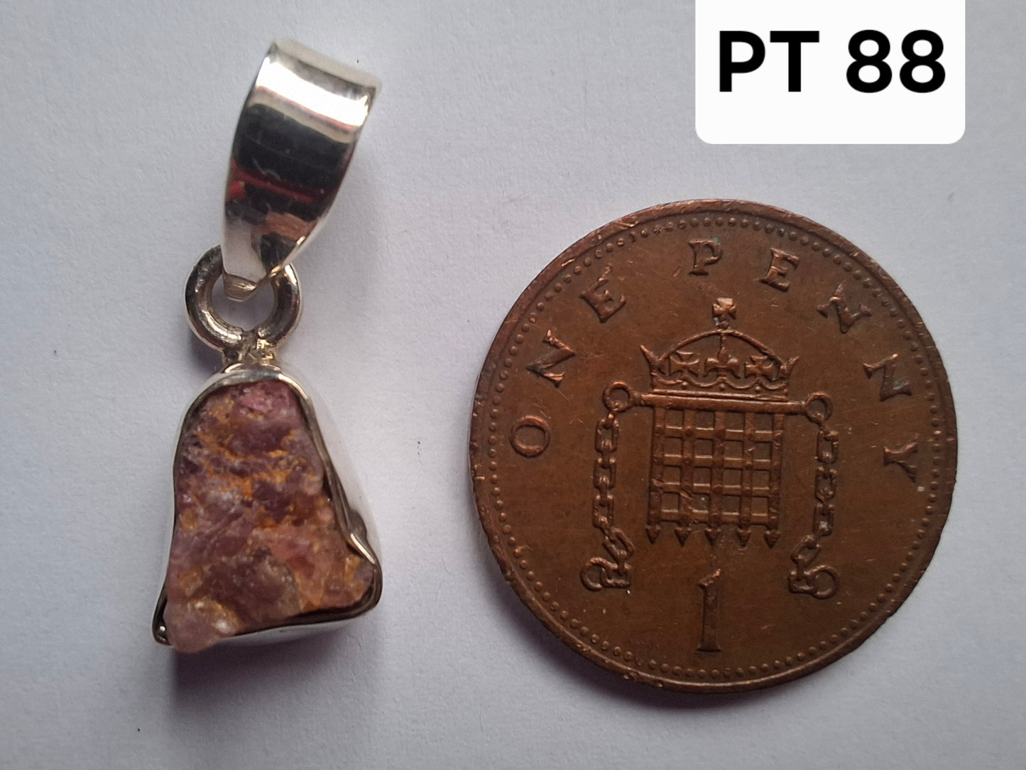 Pink Tourmaline Pendant, 925 Silver, Crystal (Ref: PT88)