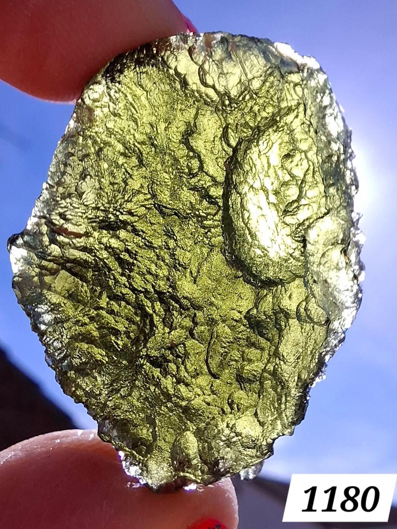 Moldavite Piece, CHLUM MAROUSKOVO POLE, 15.55g, Tektite (Ref: 1180)