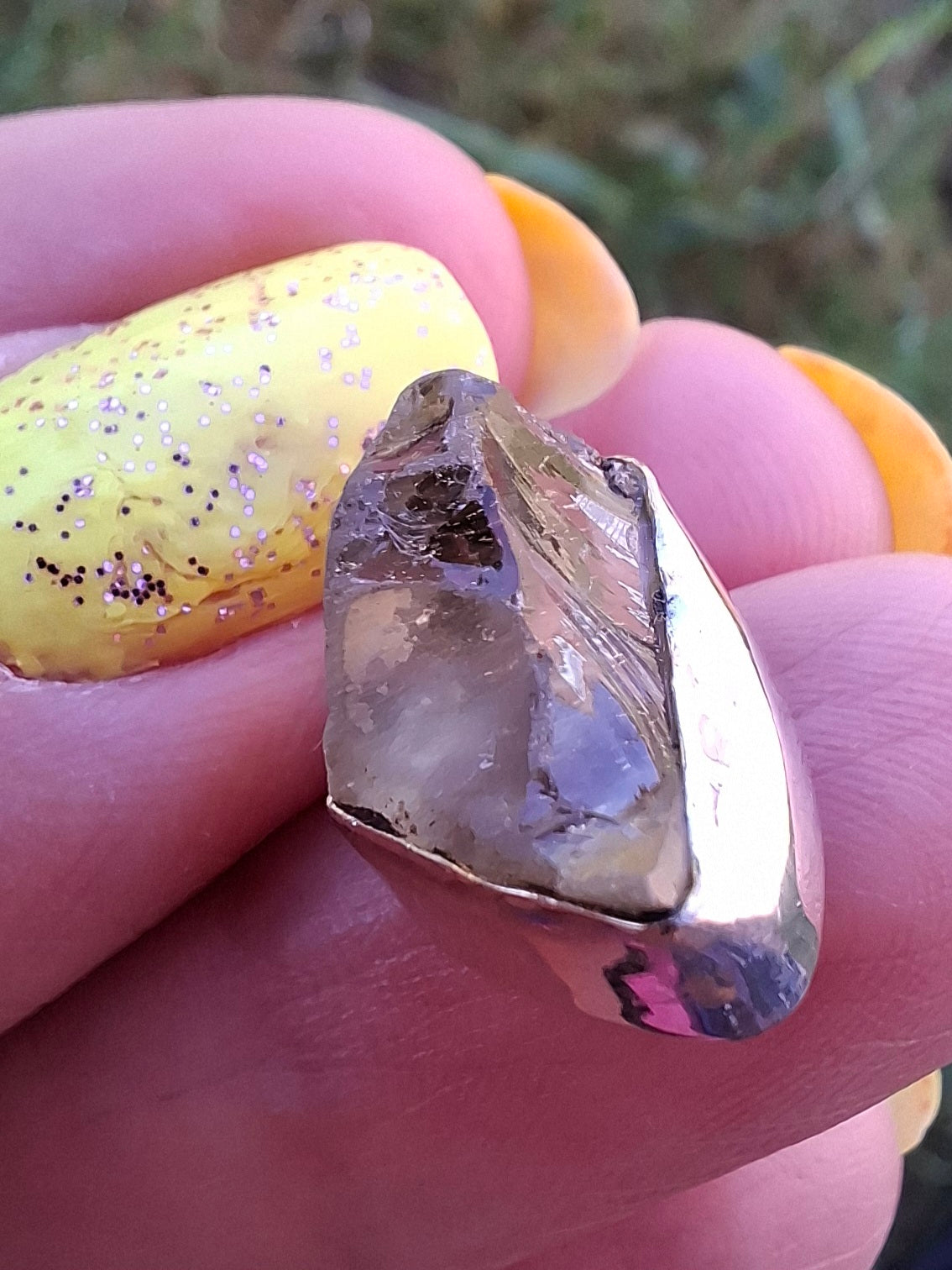 Libyan Desert Glass Pendant, 925 Silver, Tektite (Ref: LP97)