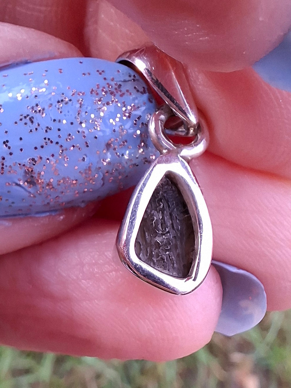 Moldavite Piece, 925 Silver, Tektite (Ref: P54)