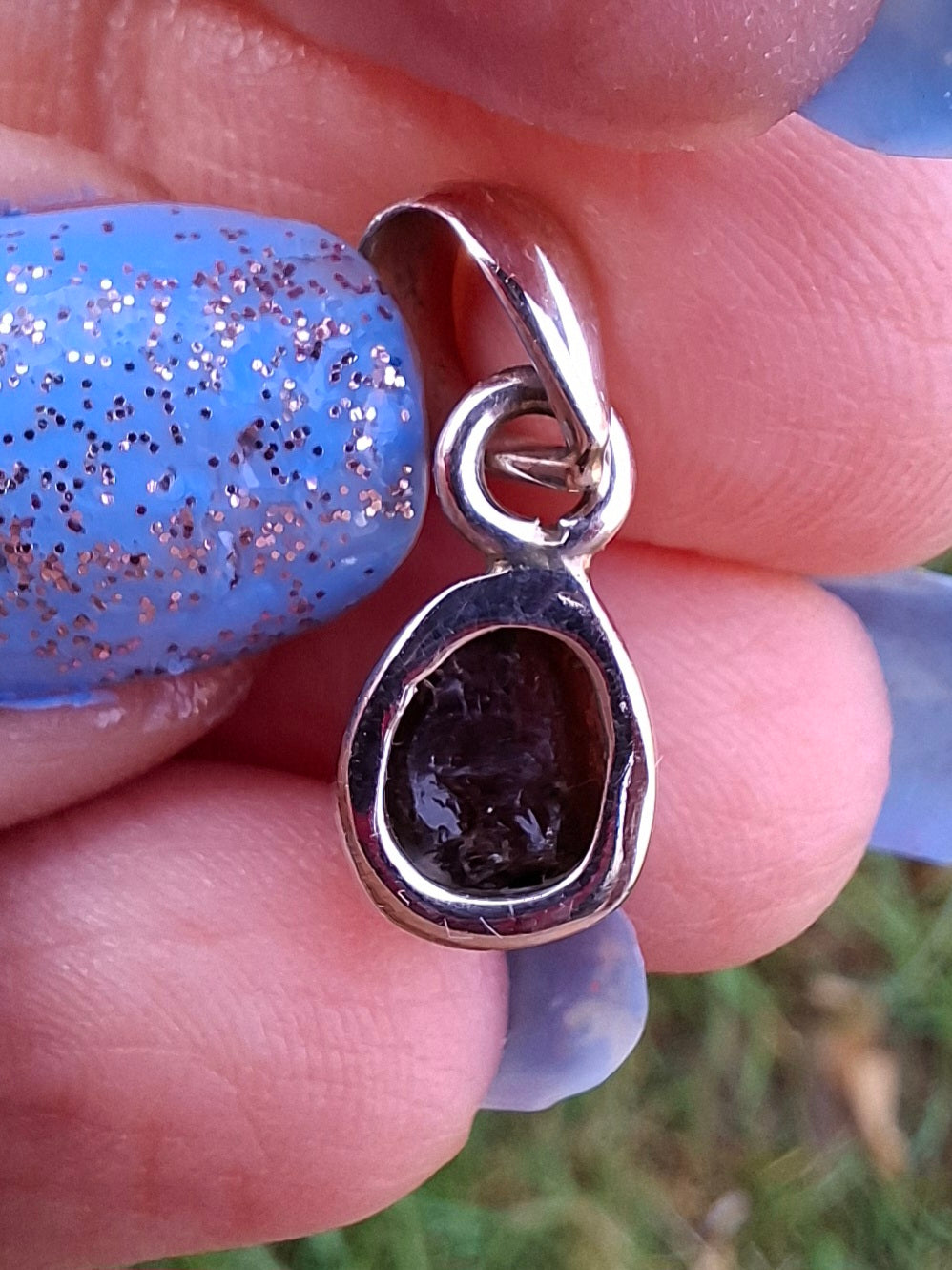 Moldavite Pendant, 925 Silver, Tektite (Ref: P56)