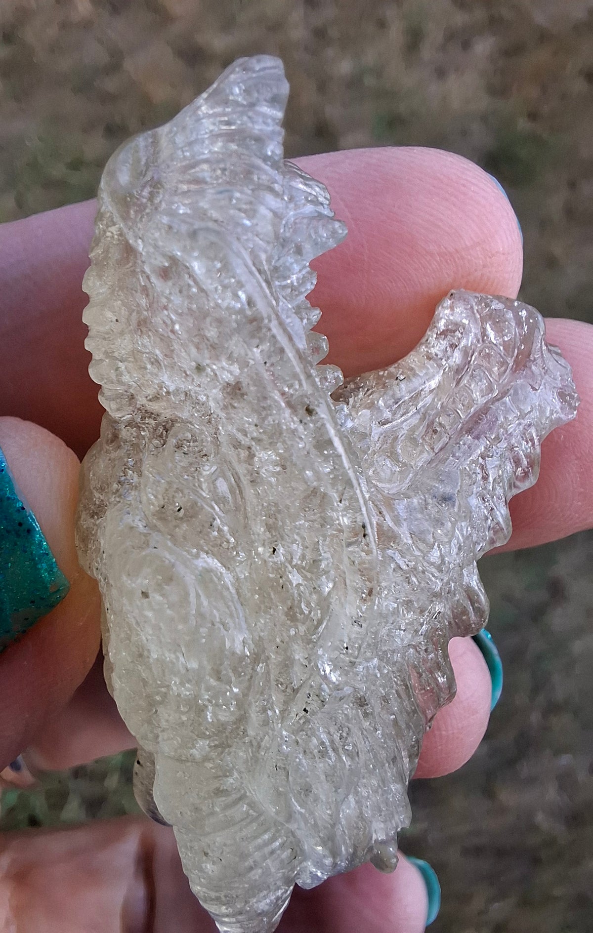 Libyan Desert Glass DRAGON HEAD carving, 22.42g, Tektite (Ref: Dragon 2)