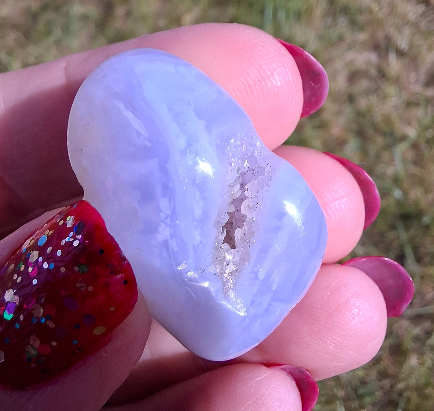 Blue Lace Agate, Tumble Stone, Crystal (Ref: T143)