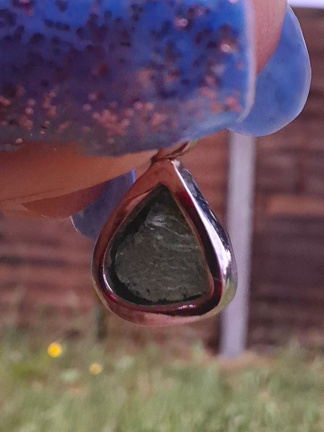 Moldavite Pendant, 925 Silver, Tektite (Ref: P69)