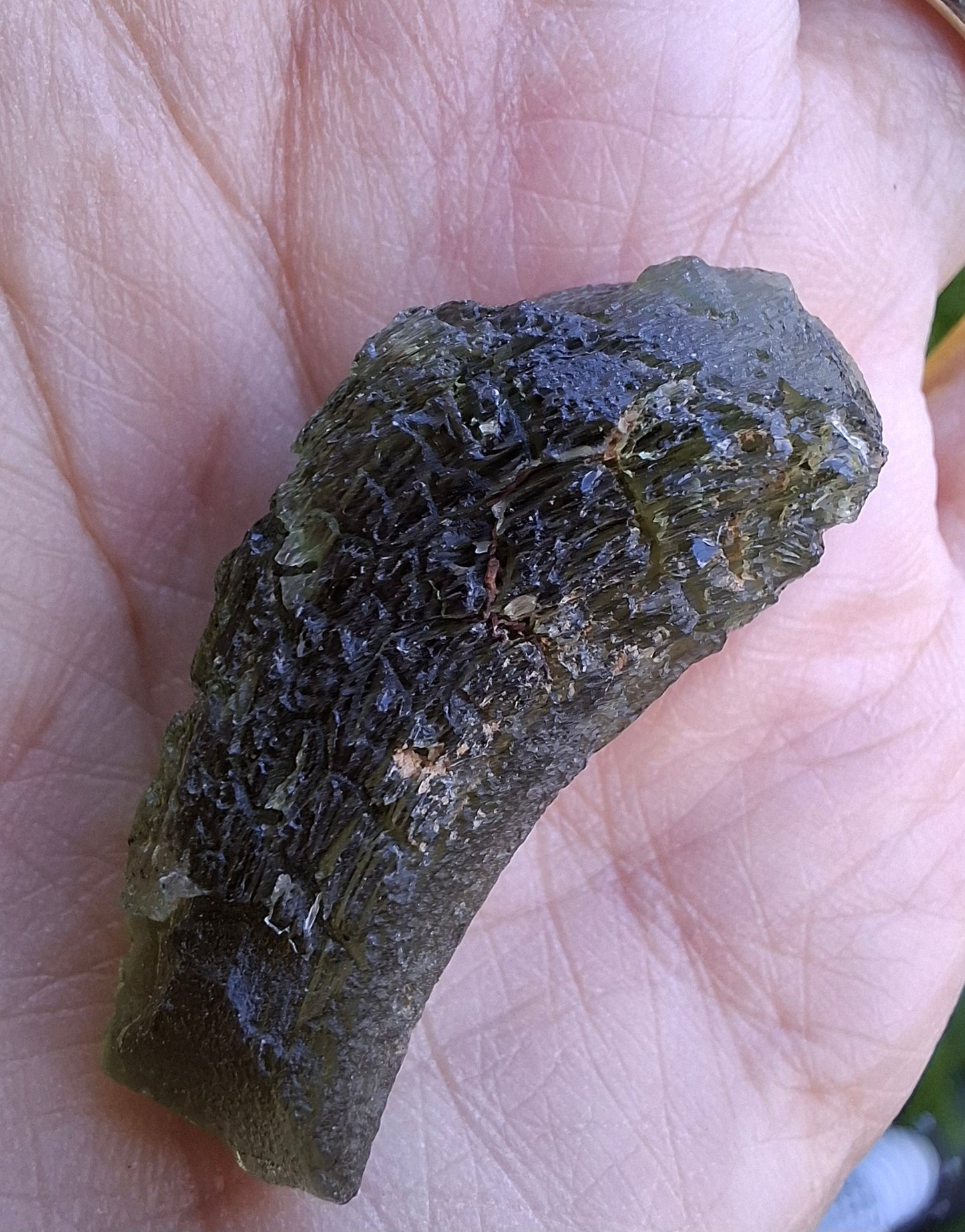Moldavite Piece, NESMEN, 8.04g, Tektite (Ref: 1377)