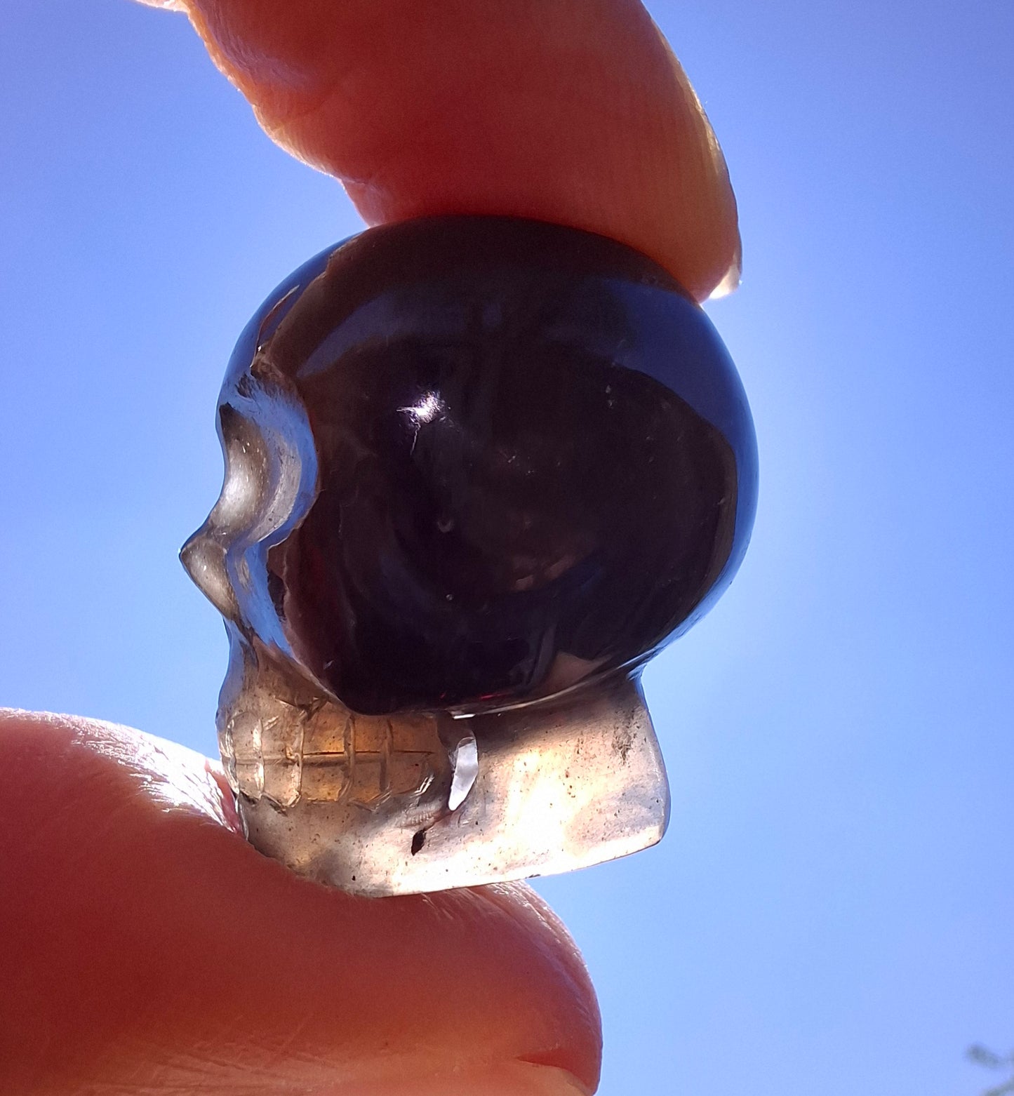 Agni Manitite SKULL Carving, 13.06g, Crystal (Ref: Ag S3)